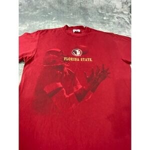 Vintage Florida State T Shirt Men Large Red Seminoles Graphic Tee CSA Tag Cotton